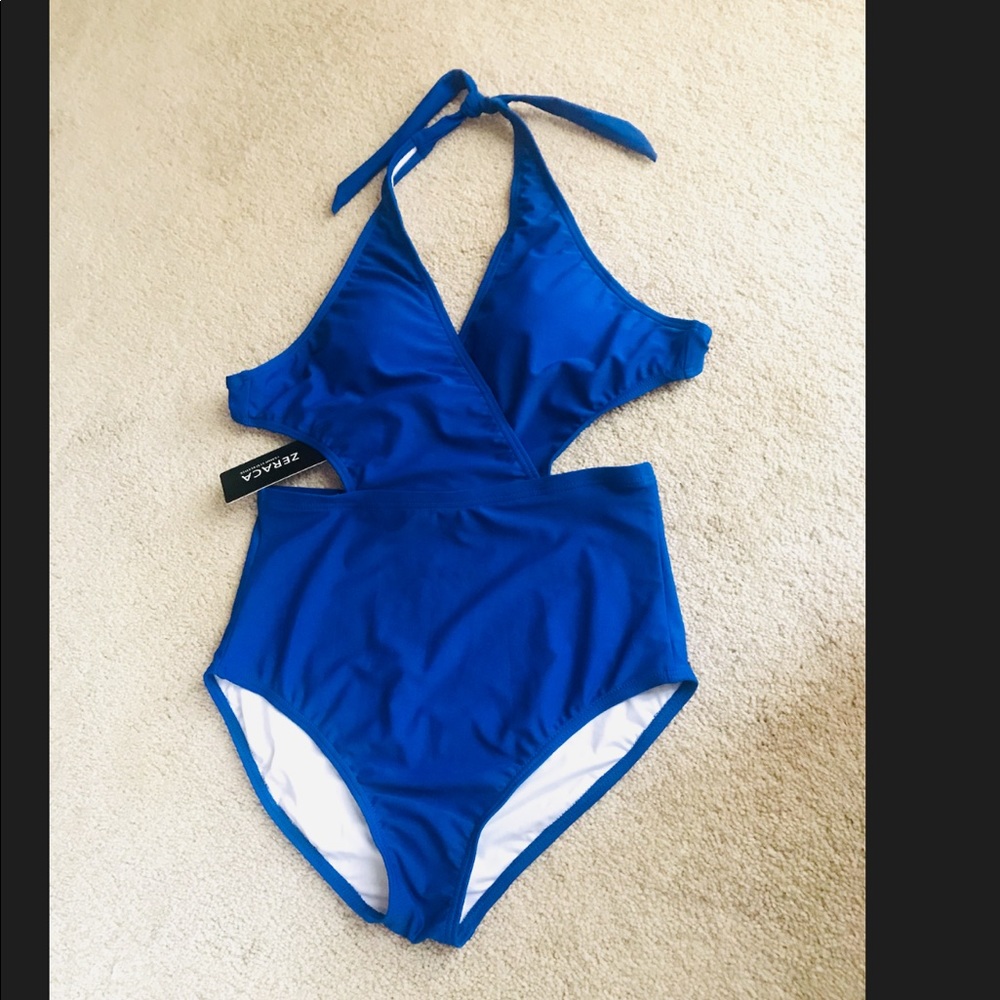 Women’s Zeraca High Waisted Blue Swimsuit